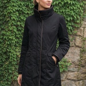 AUTHIER Italian Luxury Black Down Fill Zip-Front Ski Coat, M